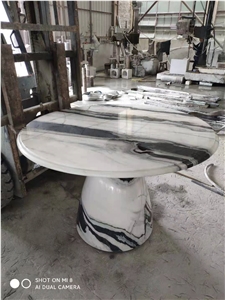 Modern Kitchen Design Panda White Marble Table Top