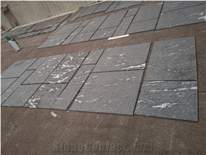 Nero Nuvolato Granite Slabs Flamed Flooring Tiles