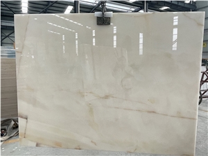 Snow White Onyx Slab And Tile For Wall