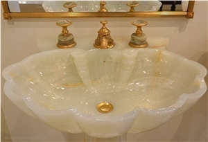 White Onyx Vessel Sinks Bathroom Oval Basin