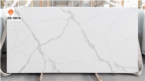 Pure White Black Vein Quartz Stone Slab For Sales