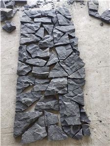 Rajasthan Black Basalt Stacked Stone Wall Panels