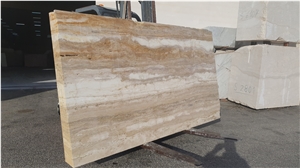 Honed Ocean Blue Travertine Slabs, Tiles