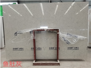 Artificial Fish Belly Grey Marble Slab Walling