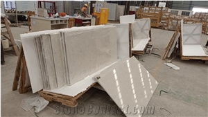 Snow Moon White Artificial Marble Slabs Polished