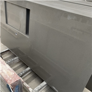 Cheap Price Customized Artificial Grey Quartz Countertop