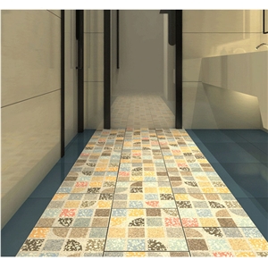 Full Body Bathroom Design Clay Terrazzo Pattern Ceramic Floor Tiles