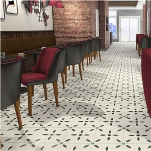 Green Flower Brick 300*300 Restaurant Hotel Matte Floor