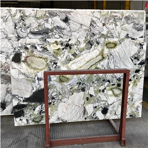 China Green Stone Ice Jade Marble Slab For Countertop & Wall