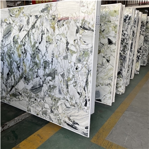 China Green Stone Ice Jade Marble Slab For Countertop & Wall