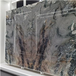 Reen Quartzite Book Match Slab For Hotel Wall Background