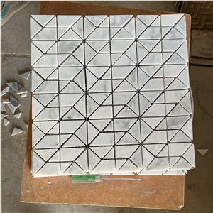 Wholesale White Marble Irregular Mosaic Tile For Wall Design