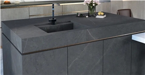 Dark Grey Sintered Stone Kitchen Countertop