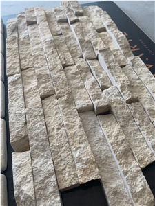 Crema Limestone Split Face Mesh Wall Cladding Panels