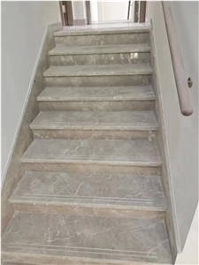 Interior Panda Marble Spiral Staircase Vein Thru Stone Stair