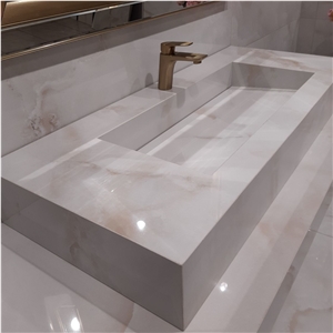 Luxury Bath Wash Basin Marble Calacatta Paonazetto Sinks