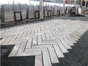 Marble Herringbone Tile White Wood Serpeggiante Stone Floor