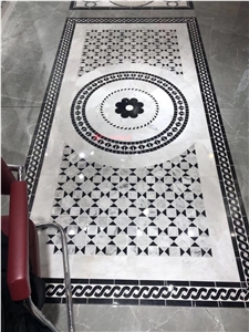 New Design Stone Carpet Medallion Onyx Floor Waterjet Tile