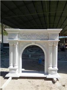 Sculptured Onyx Indoor Fireplace Mantel Stone Fireplace