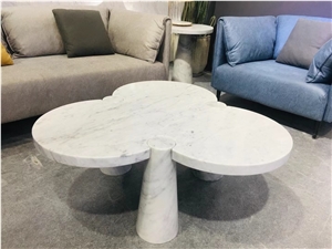 Solid Stone Dining Table Marble Fantasy White Home Furniture