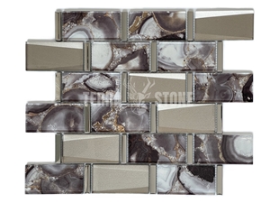 3" X 6" Glossy Mosaic Crystal Glass Subway Tile