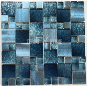 Building Materials Aluminum Glass Mixed Mosaic Tiles
