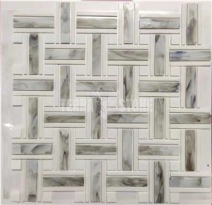 China Factory Regular Marble Basketweave Mosaic Tiles