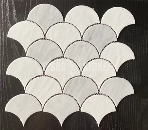 Fish Scale Glass Mosaic Tile For Kitchen And Bathroom