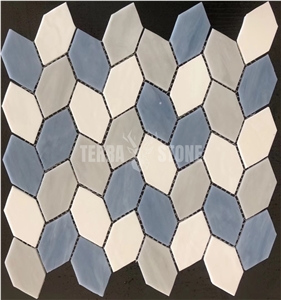 Glass Mosaic Tile Leaf Pattern Backsplash Mosaic