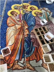 Religious Glass Mosaic Church Mosaic Pattern