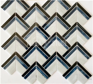 Stained Glass Triangle Mosaic For Bathroom