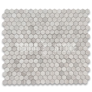 Athens Silver Cream Marble 2 Inch Hexagon Mosaic Tile