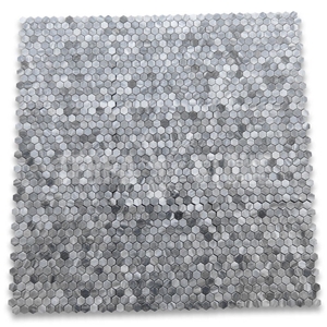 Bardiglio Gray Marble 1 Inch Hexagon Mosaic Tile Honed