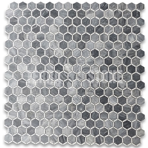 Bardiglio Gray Marble 2 Inch Hexagon Mosaic Tile