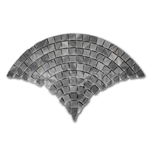 Bardiglio Gray Marble Fish Scale Fan Mini Mosaic Tile
