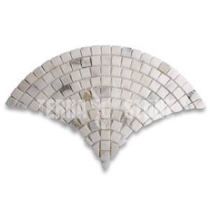 Calacatta Gold Marble Fish Scale Scallop Fan Mosaic Tile