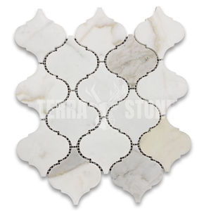 Calacatta Gold Marble Grand Arabesque Lantern Mosaic Tile