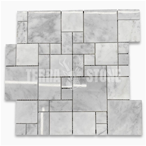 Carrara Marble Mini Versailles French Paragon Mosaic Tile
