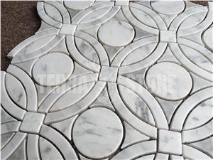 Carrara Marble Mosaic Picture Tiles And Waterjet Mosaic