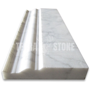 Carrara White Marble 4X12 Baseboard Crown Molding