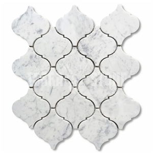 Carrara White Marble Grand Arabesque Lantern Mosaic Tile