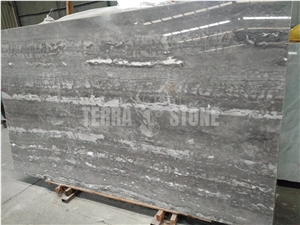 China Milky Way Wood Grain Marble Slab And Tile Polished