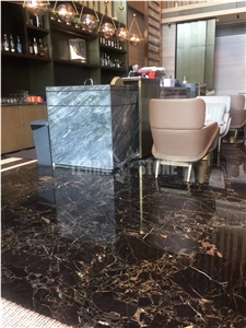 Chinese Nero Portoro Gold Marble For Hotel Floor Design