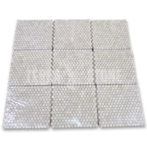 Crema Marfil Marble 3/4 Inch Penny Round Mosaic Tile