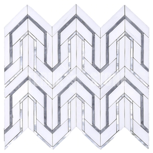 Dolomite Gray Marble Mother Of Pearl Waterjet Mosaic Tile