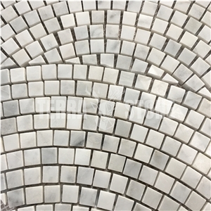 Fish Scale Bianco Carrara White Marble Mosaic Floor Tile