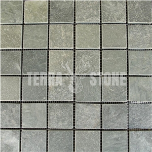 Green Marble Mosaic Tile Slate Culture Stone Mosaic Tumbled