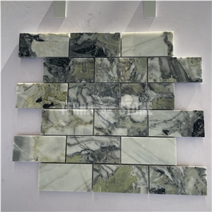 Green Marble Mosaic White Beauty Stone Subway Tile