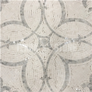 Marble Mosaic Floor Flower Murals Stone Chips Wall Art