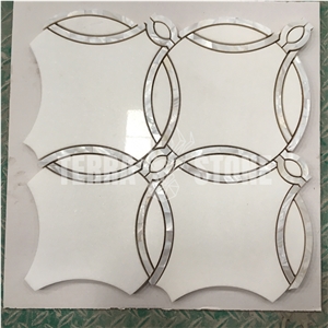 Mother Of Pearl Shell Floral Tile Waterjet Mosaic Marble